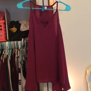 Maroon sheet open shoulders top!